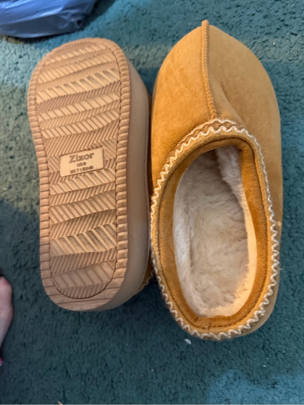 Women's Faux-Shearling Mules in Mustard Yellow